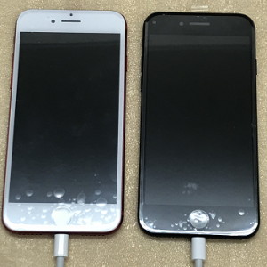 iPhone7 ガラス割れ2台同時修理 10分後