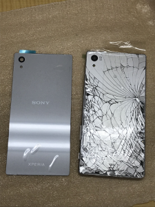 Xperia Z5 画面割れ 液晶不良 背面ガラス割れ